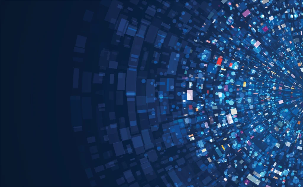 Abstract data explosion digital transformation