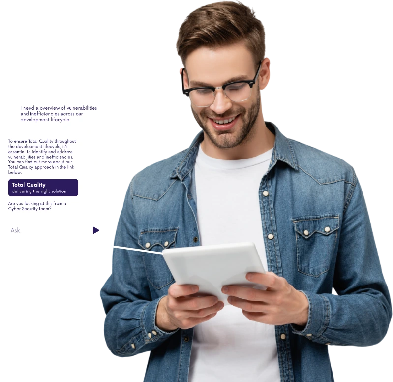 Image of a man looking at a tablet