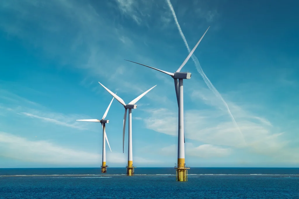 Offshore wind turbines generating clean energy