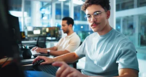Developers and testers working on automation and test execution