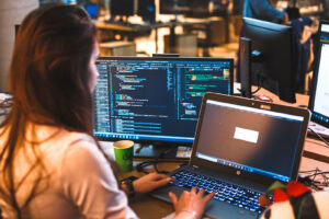 Developer writing CI Plus common interface and CAM module testing code