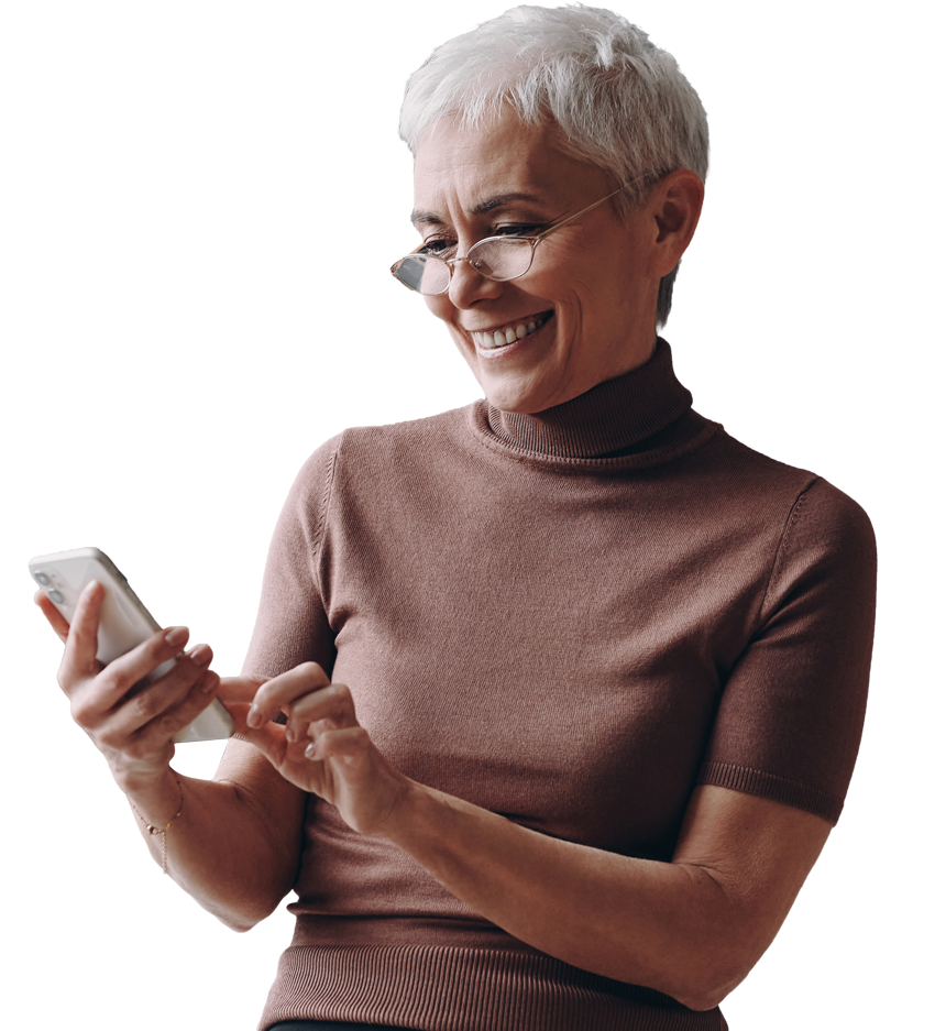 Happy user enjoying seamless digital experience through AI quality assurance and mobile testing services