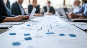 Team reviewing conformance interoperability diagram