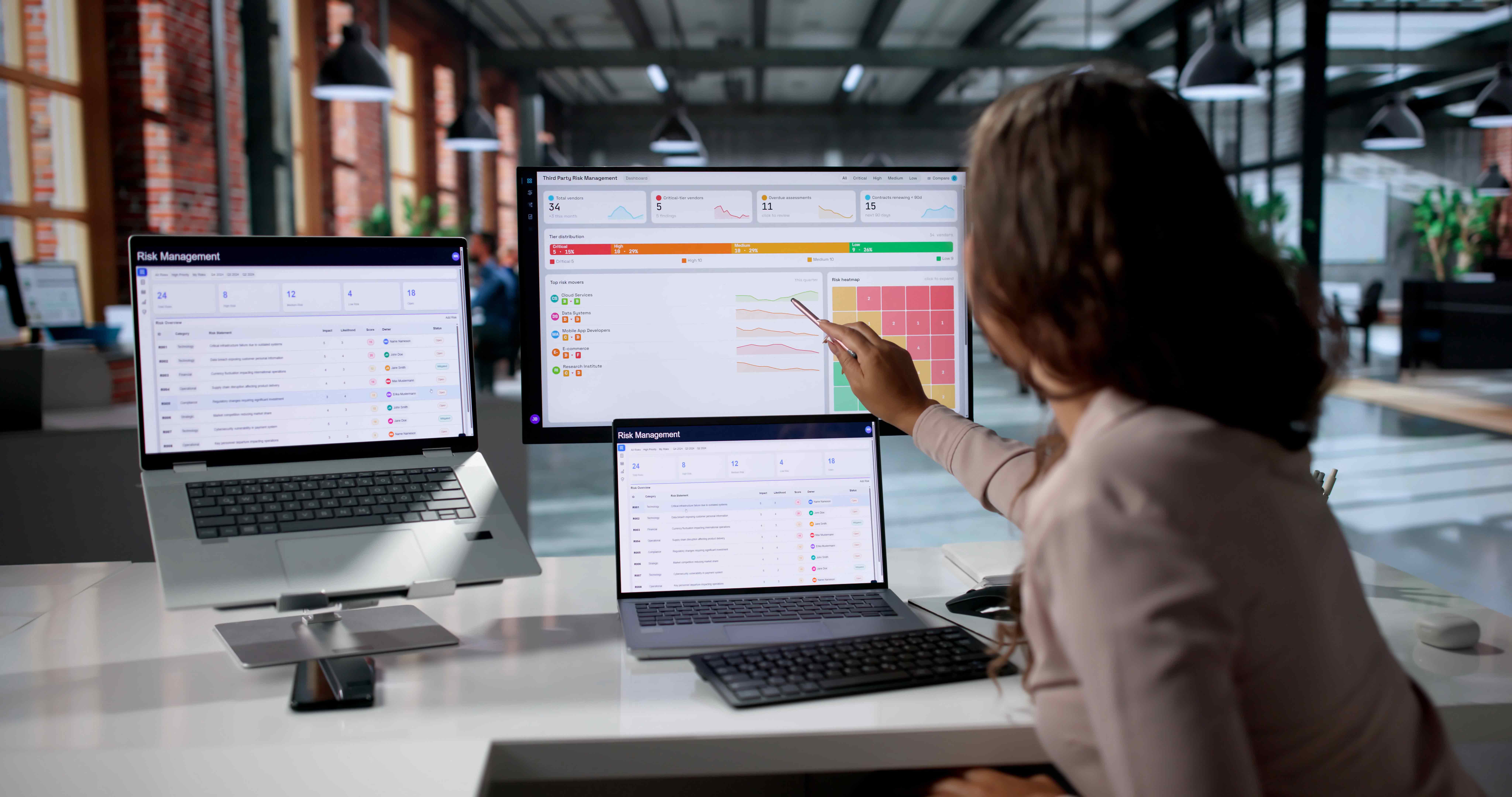 Woman-Maintaining-visibility-of-business-operational-risk-and-performance