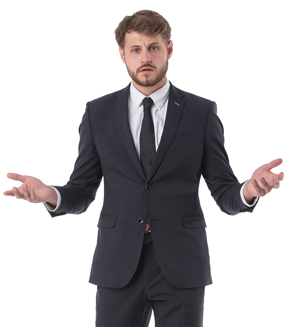 Confused businessman struggling with poor IT service delivery and software QA management
