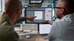 Business-risk-and-process-being-shown-on-screen