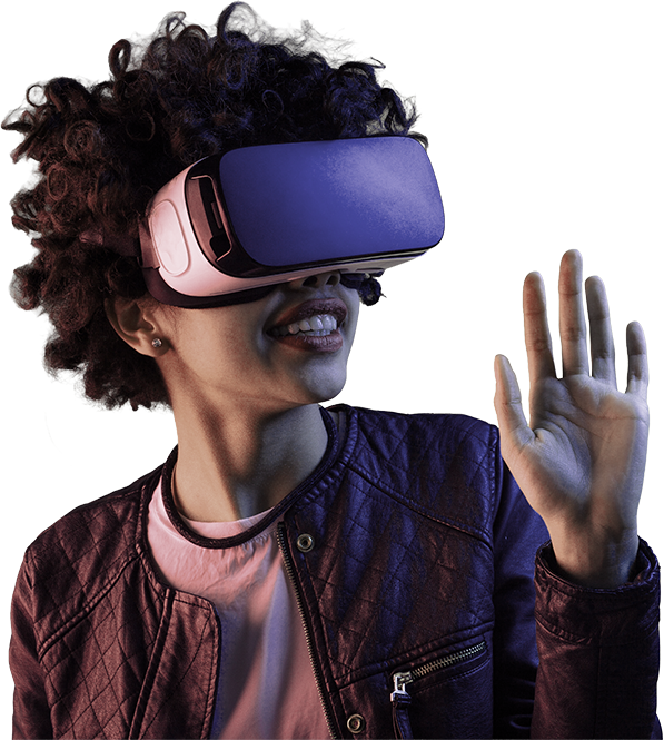 Woman wearing VR headset