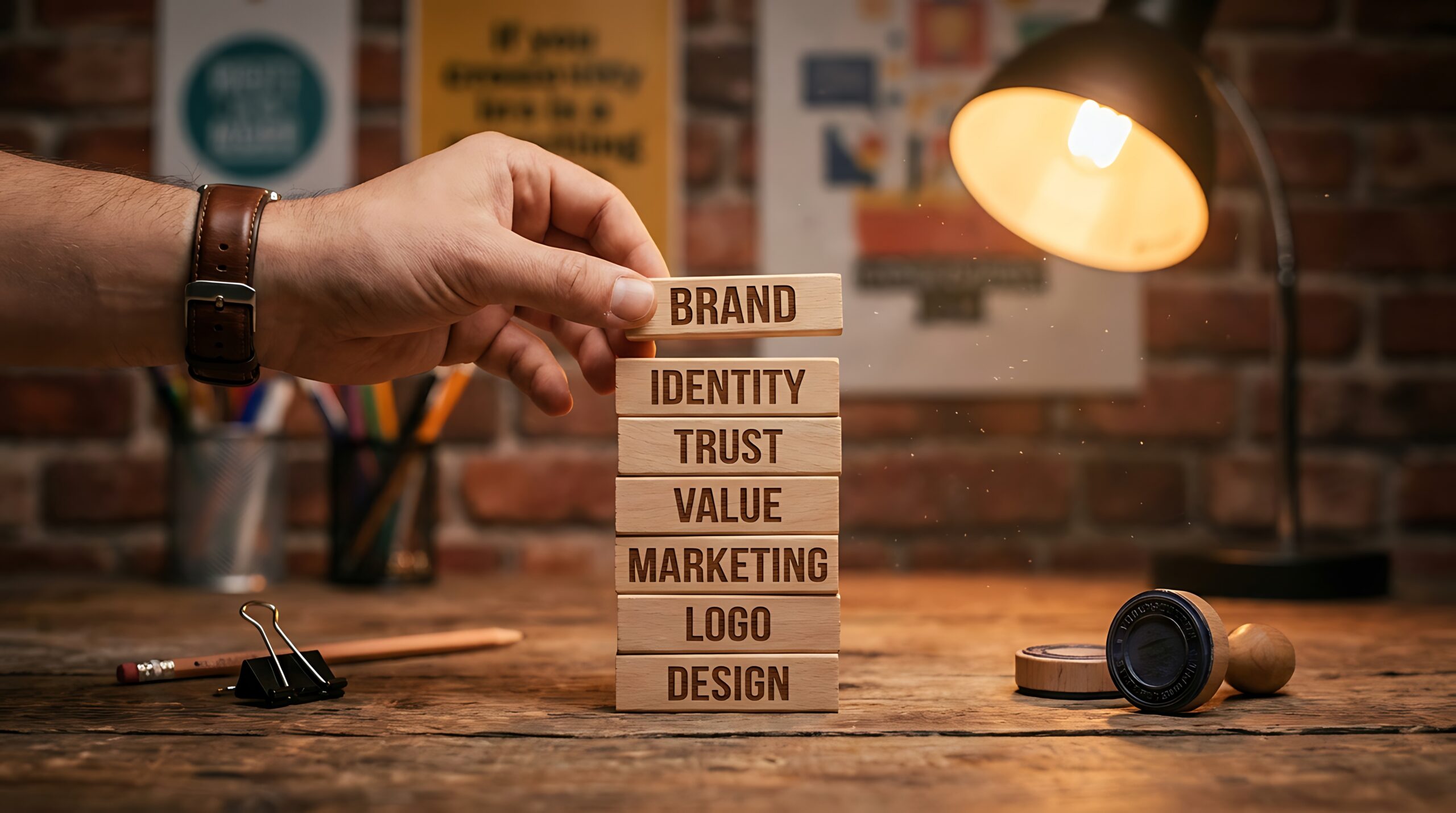 Wooden blocks stacked with brand and trust labels representing credible mobile and web app testing solutions