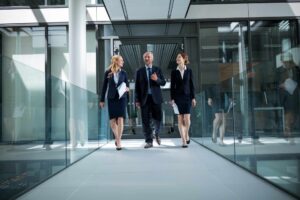 Businesspeople walking in the office 2026 01 09 08 35 05 utc