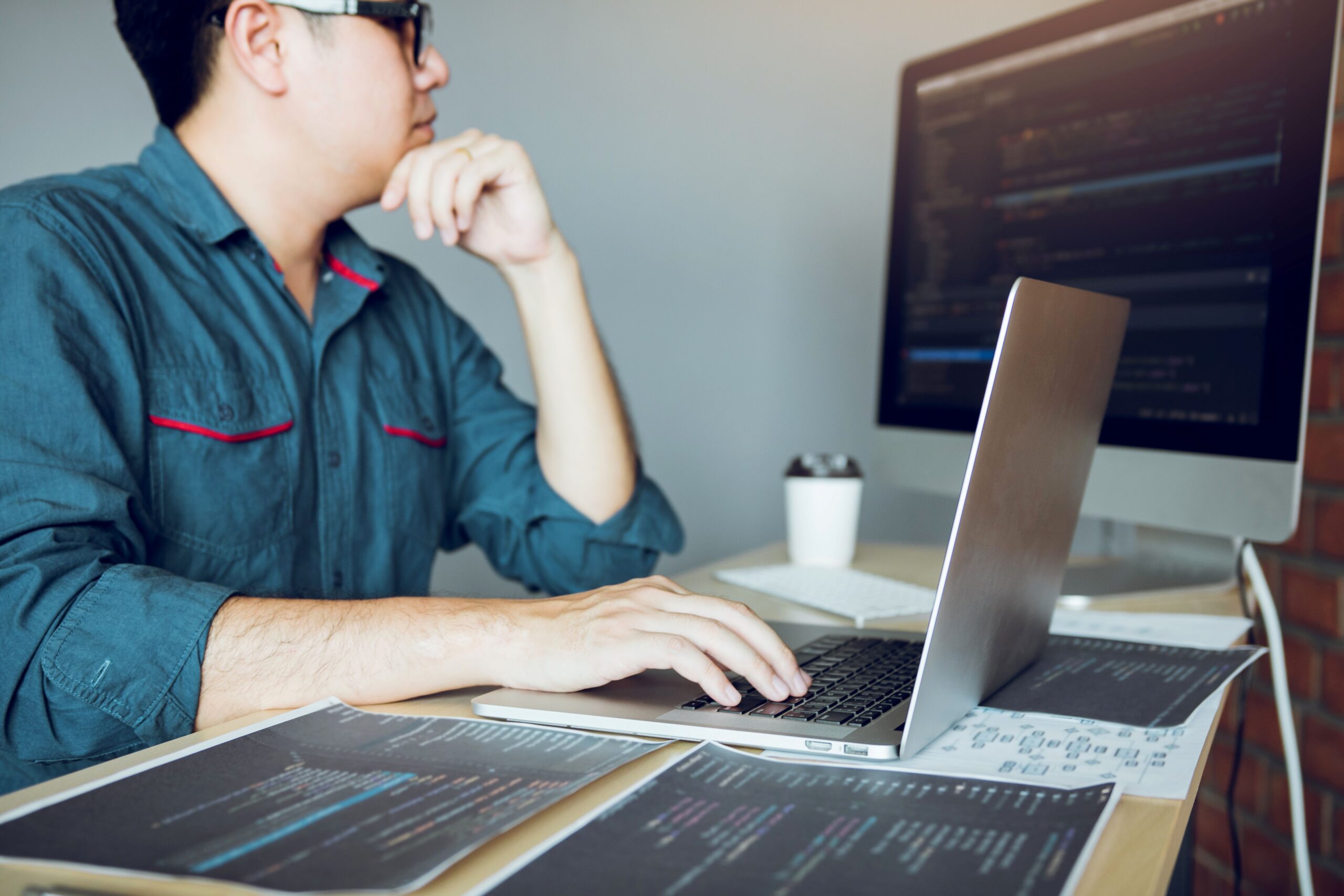 Developer working on software applications