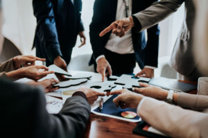 Business team collaborating on digital assurance and end-to-end software QA solutions