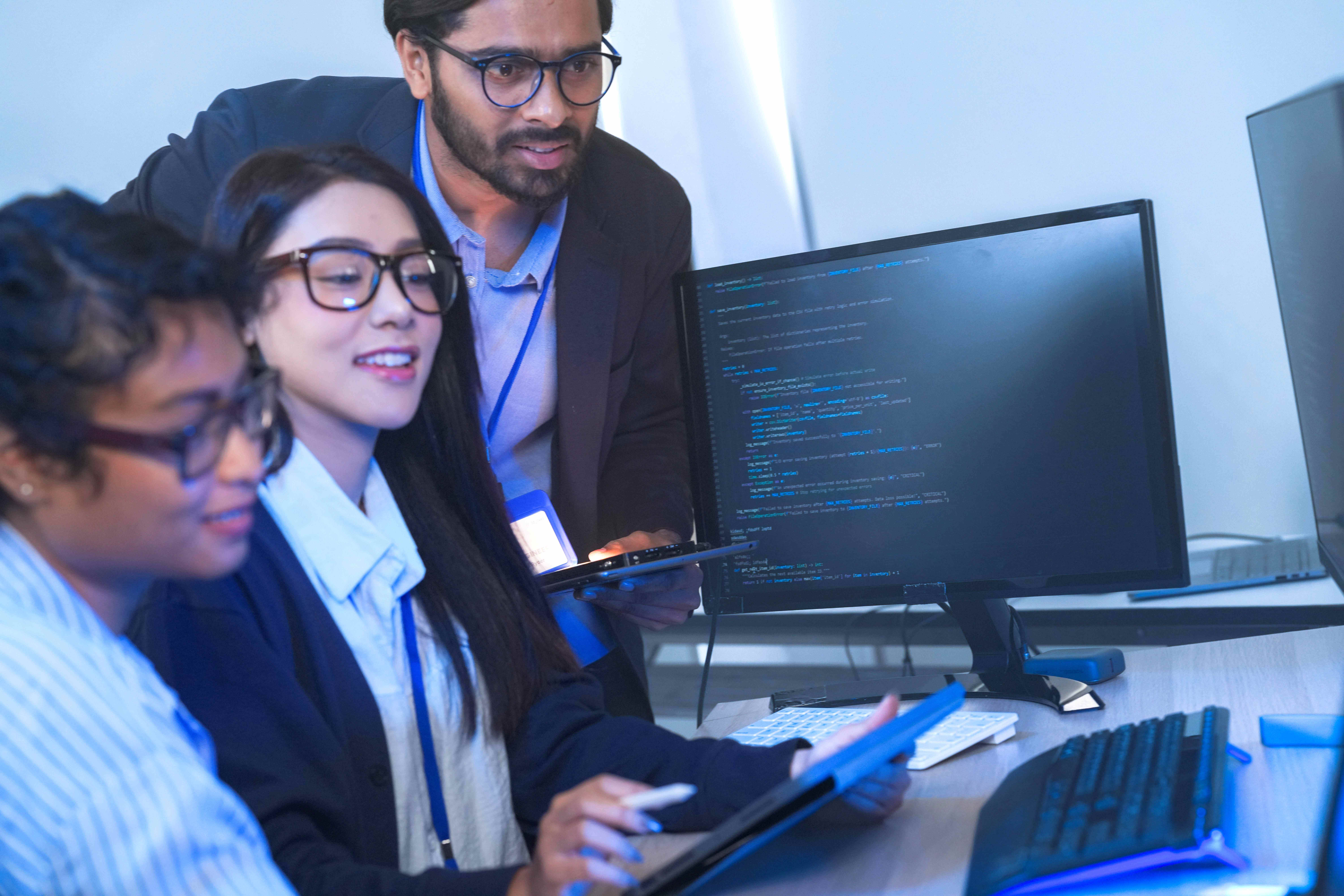 Software testing team using AI-assisted tools to improve testing efficiency