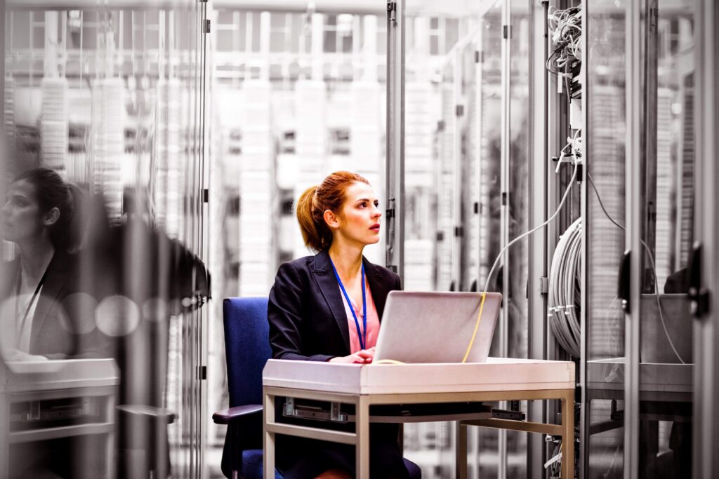 Engineer overseeing server performance and operations