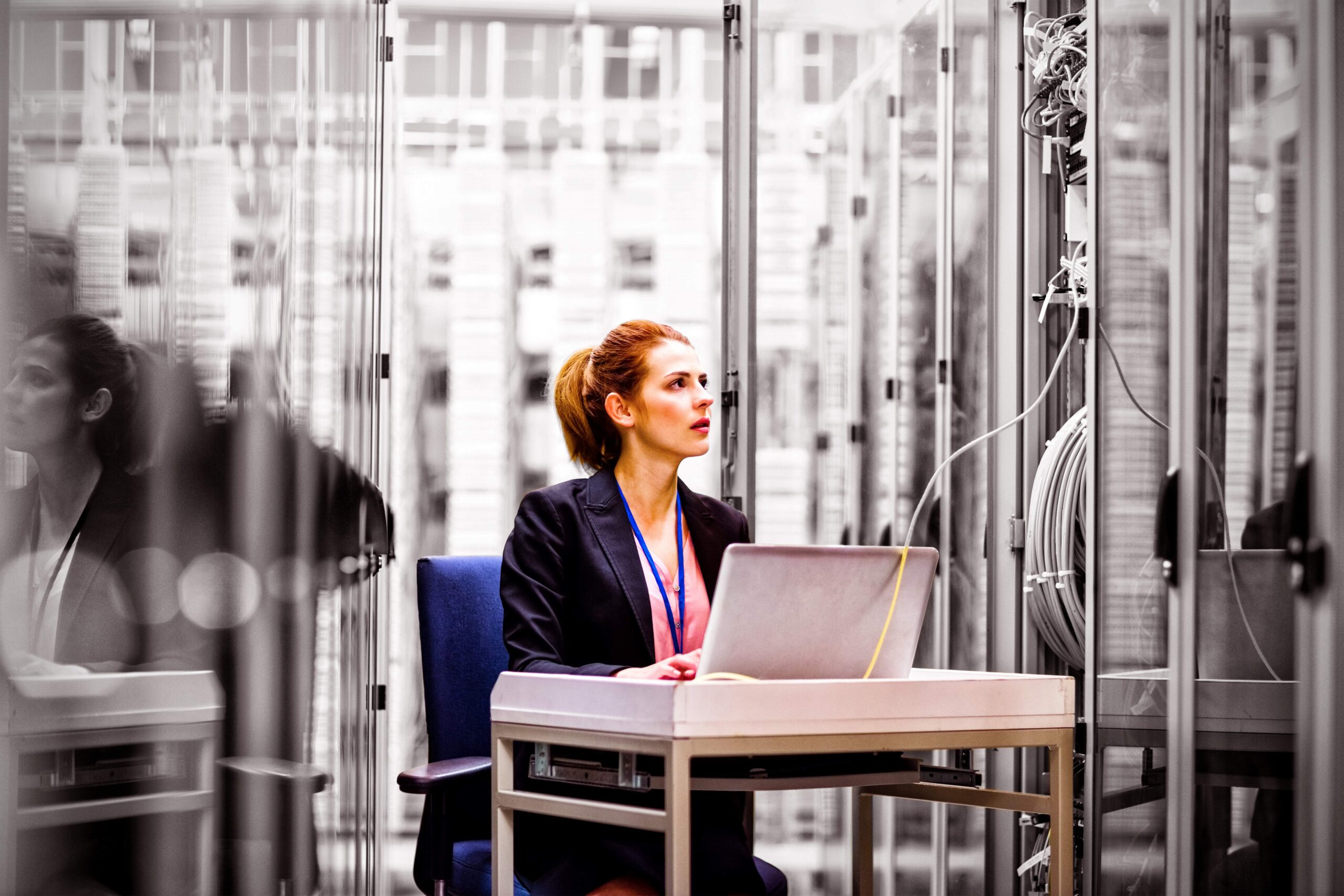 Engineer overseeing server performance and operations