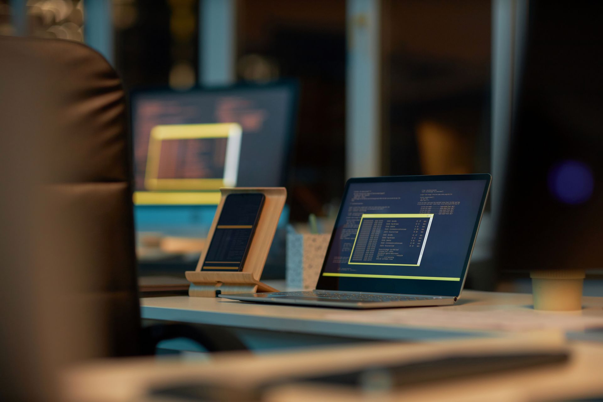Software testing dashboards displayed on screens