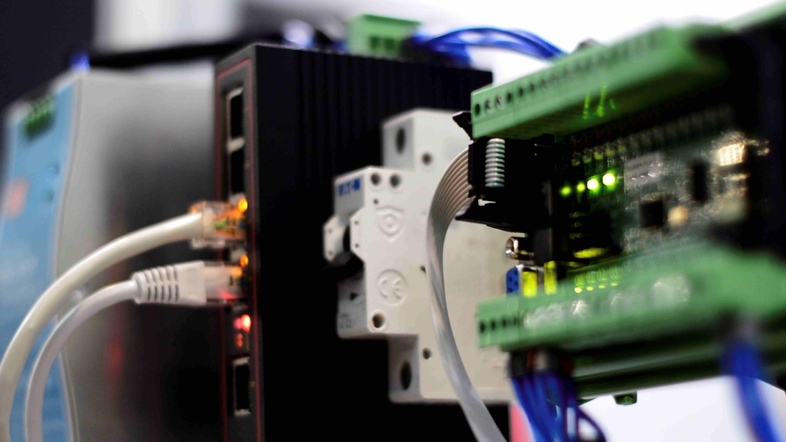 Close-up of IoT Device Testing hardware setup
