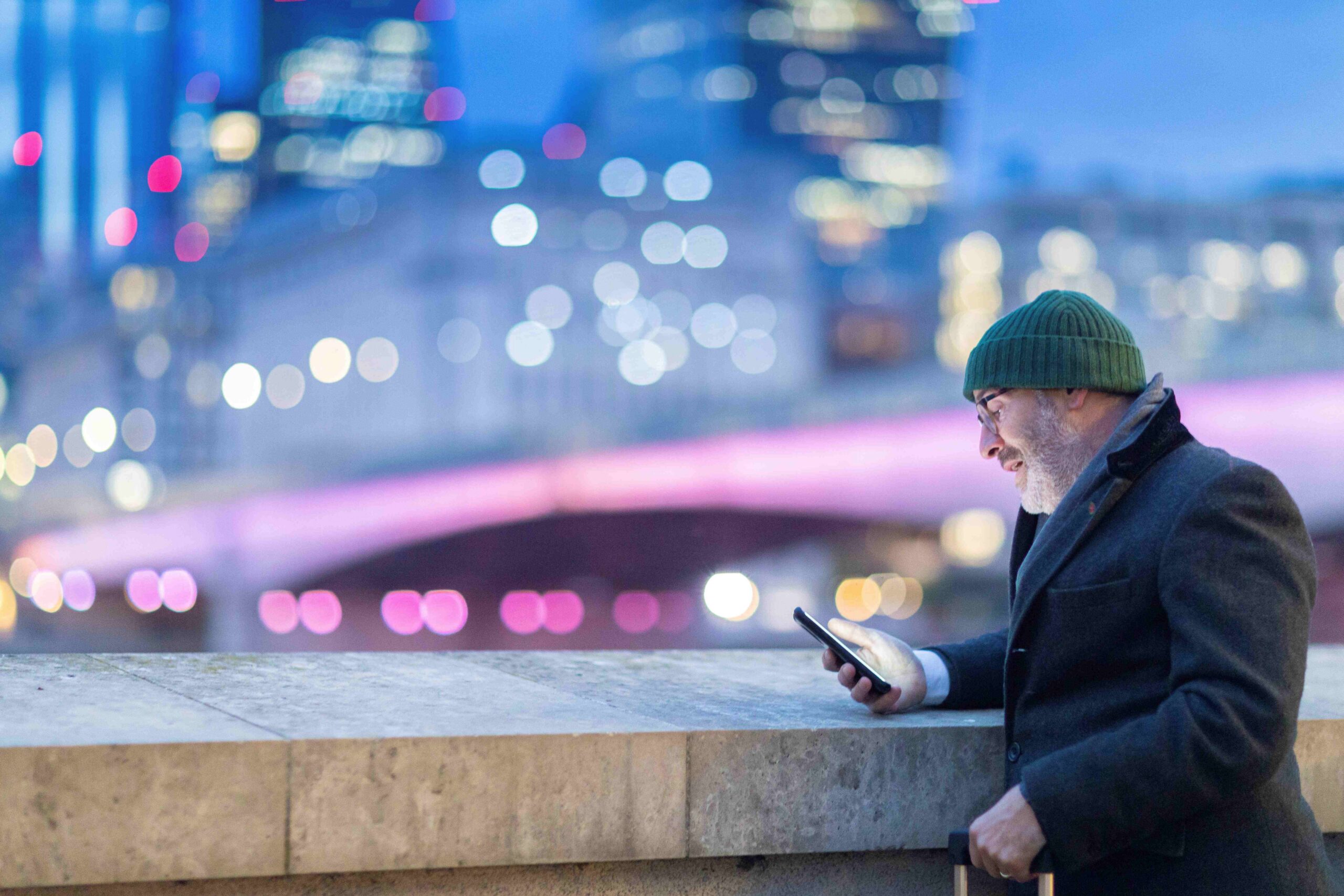 Man conducting Mobile App Usability Testing outdoors