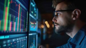 Person analysing data acceleration