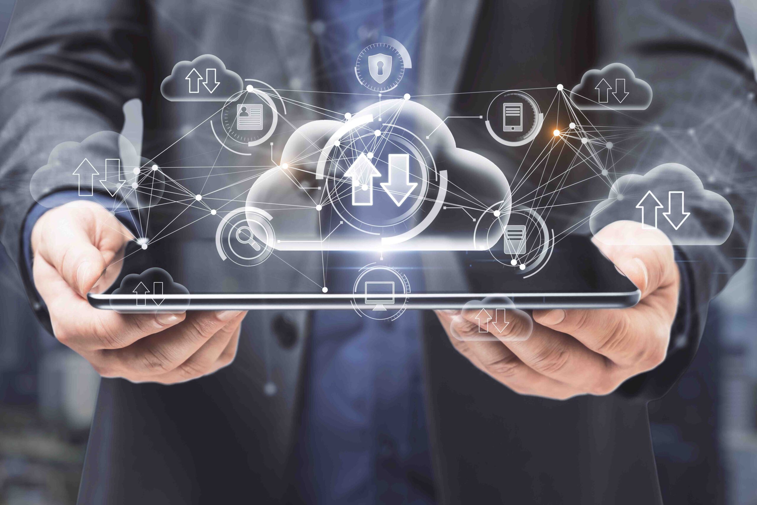Person illustrating Cloud Infrastructure Testing on tablet