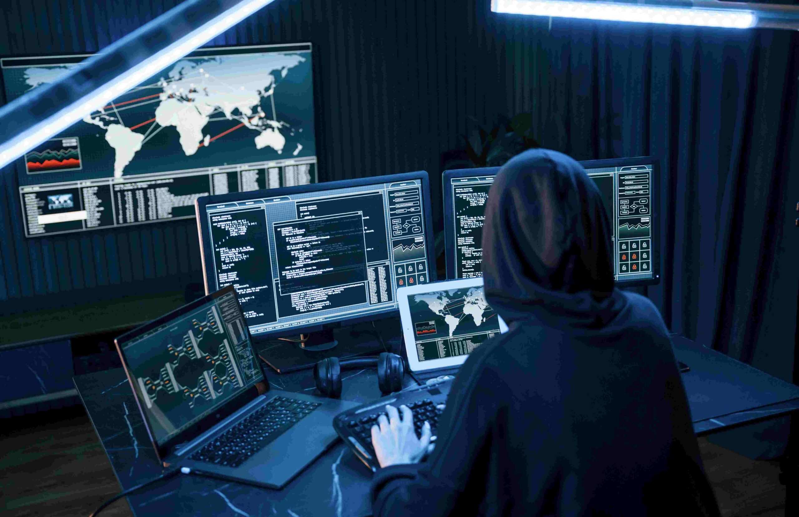 Cyber attacker at work