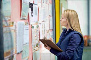 Person reviewing Managed software testing services checklist