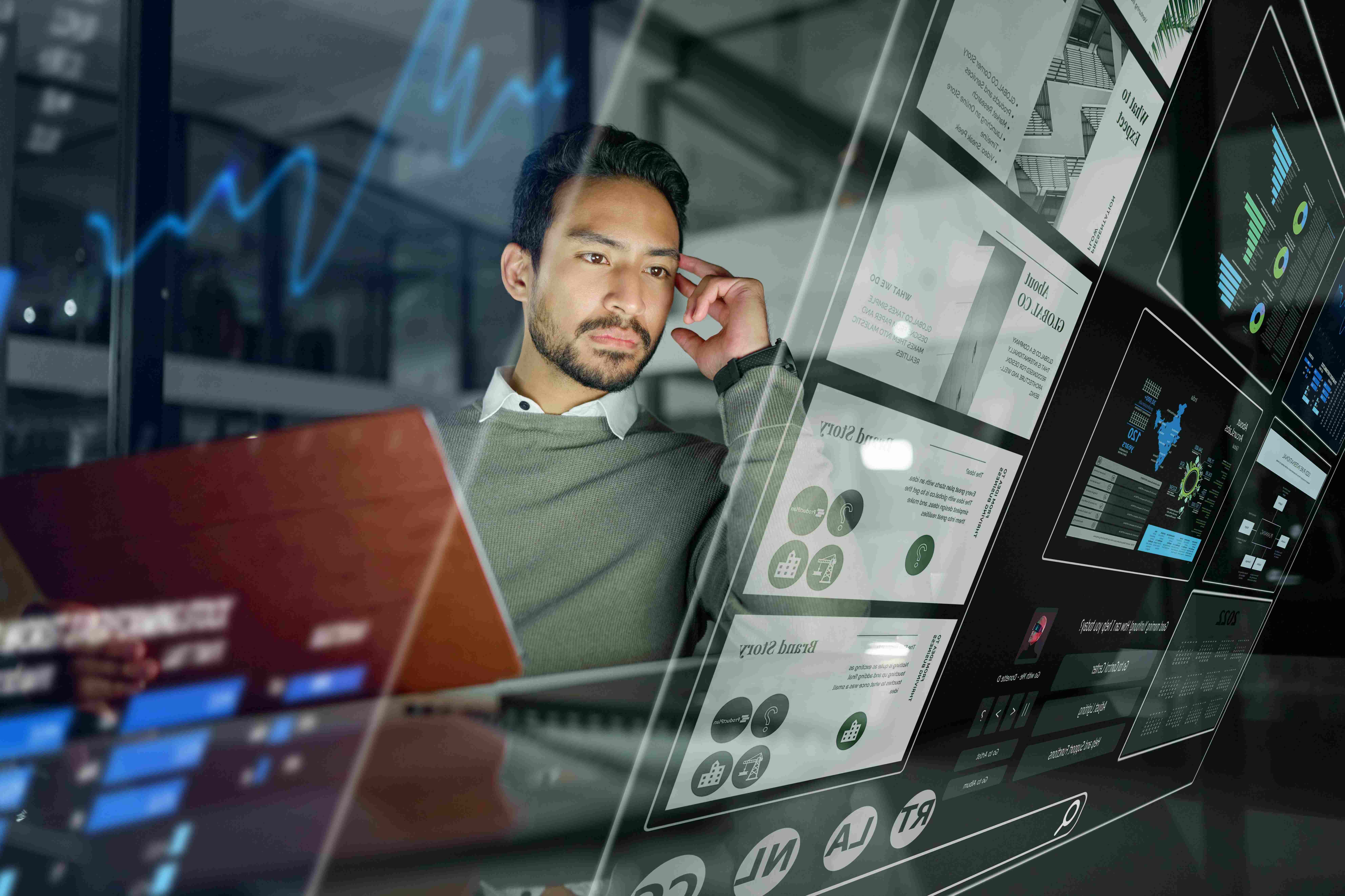 Analyst reviewing Tricentis automation dashboards