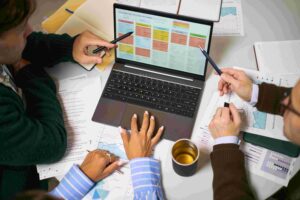 People planning Dedicated QA team workflow together
