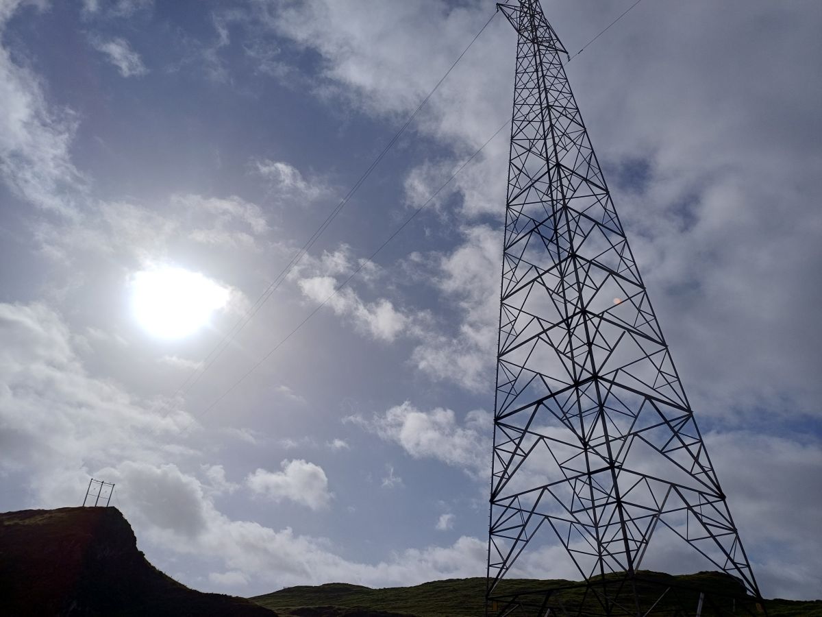 Electricity pylon and sunshine