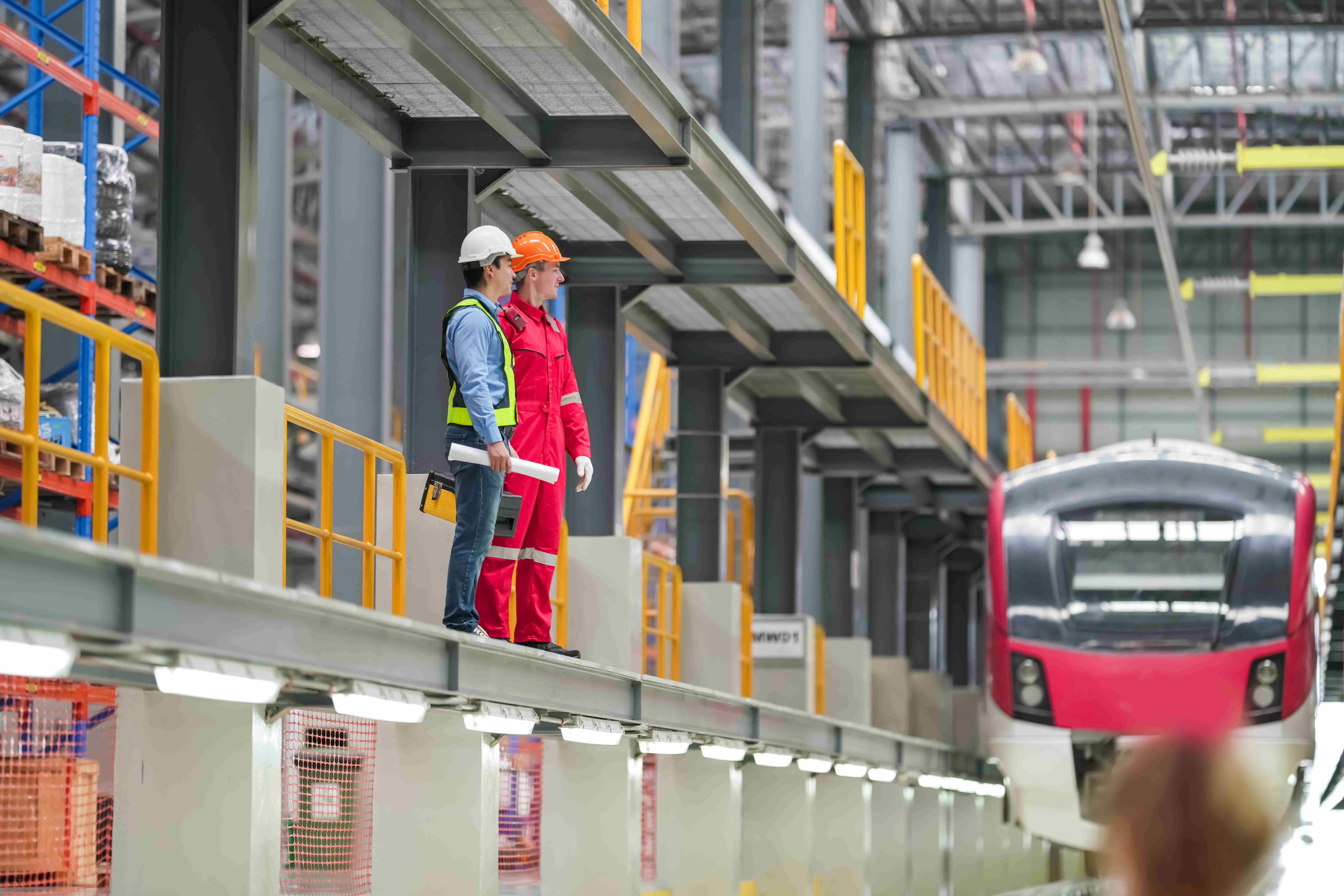 Men inspecting manufacturing company